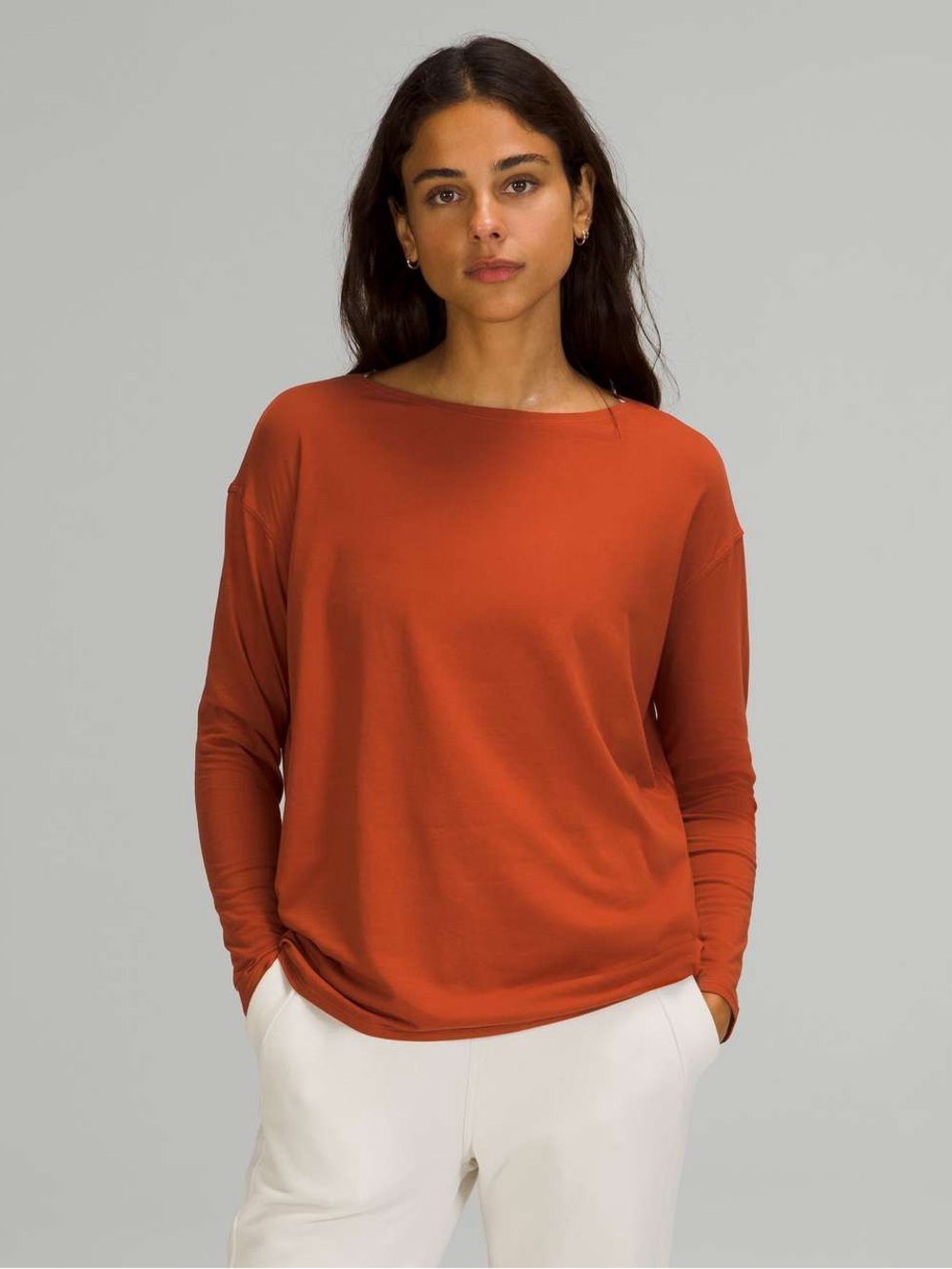 Women’s Lululemon Back in Action Long Sleeve Shirt Sz 10 Orange